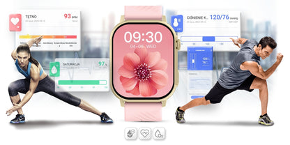 Smartwatch Gravity GT15-7 Różowy Pasek Silikonowy + Złota Bransoleta – zdjęcie 14