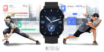 Smartwatch Gravity GT15-1 Czarny Pasek Silikonowy + Czarna Bransoleta – zdjęcie 14