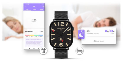 Smartwatch Gravity GT15-1 Czarny Pasek Silikonowy + Czarna Bransoleta – zdjęcie 15