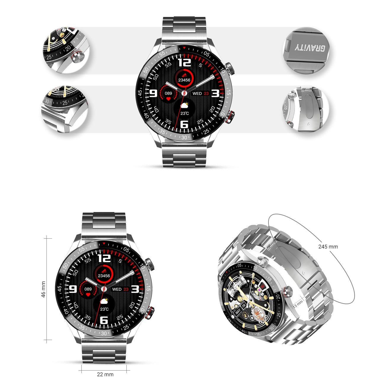 Smartwatch Męski Gravity GT4-3 – zdjęcie 8