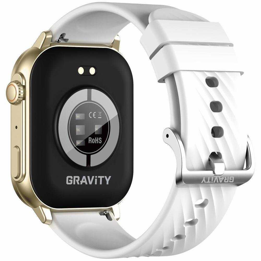 Smartwatch Damski GRAVITY GT15-10 Biały Pasek Silikonowy + Złota Bransoleta – zdjęcie 8