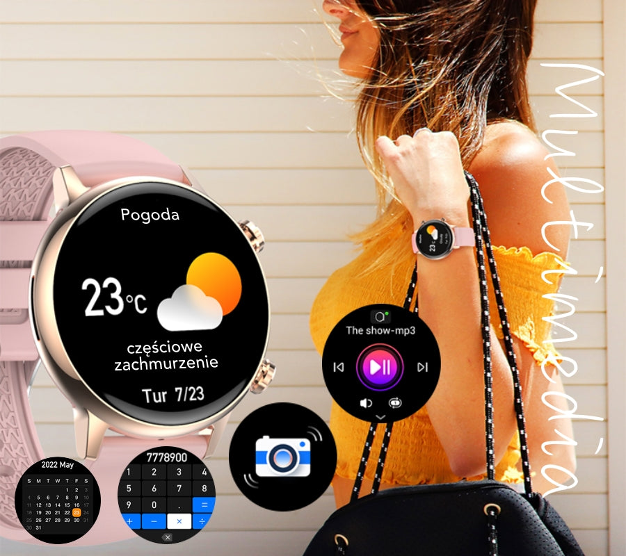 Smartwatch Damski RUBICON RNCF09 Rose Gold/Pink SMARUB234 – zdjęcie 8