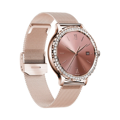 Smartwatch Damski VELTORI VT320-1 Złota Bransoleta + Różowy Pasek – zdjęcie 6