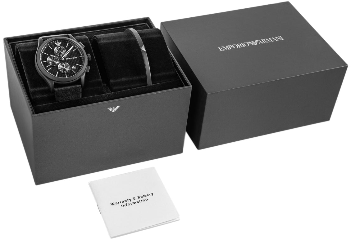 Zegarek Męski + Bransoleta EMPORIO ARMANI Paolo AR80070SET + BOX – zdjęcie 9