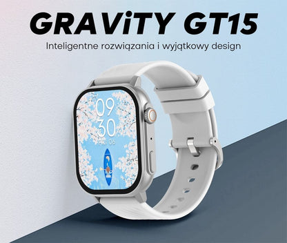 Smartwatch Damski GRAVITY GT15-10 Biały Pasek Silikonowy + Złota Bransoleta – zdjęcie 9
